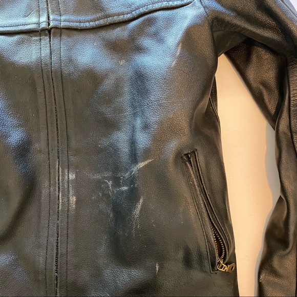 REAL LEATHER Brand men's leather biker motorcycle jacket size 40 - Picture 7 of 15